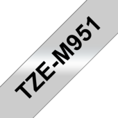 Páska Brother TZE-M951 - originální (Černý tisk/stříbrný podklad)