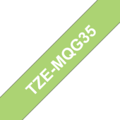 Páska Brother TZE-MQG35 - originální (Bílý tisk/zelený podklad)