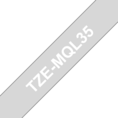 Páska Brother TZE-MQL35 - originální (Bílý tisk/světle šedý podklad)
