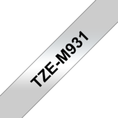 Páska Brother TZ-M931 - originální (Černý tisk/stříbrný podklad)